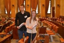 Sta&scaron;a Stoj&scaron;ić - studentkinja III godine, Međunarodna ekonomija i ekonomska diplomatija i Nikola Stojsavljević - student IV godine, Poslovna ekonomija i finansije ALMA MONS