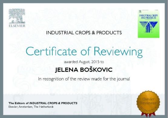 Certifikat Elsivier 2015